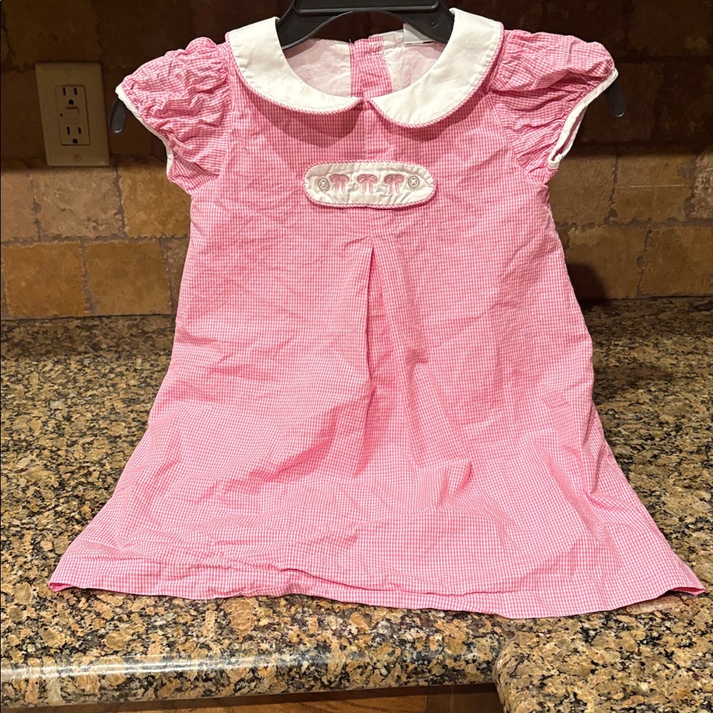 Edgehill Collection Pink and White Kids Casual Dress